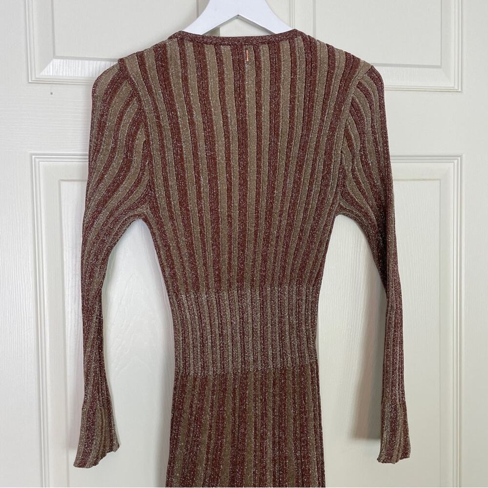 MISA Los Angeles Rafael Metallic Knit Cardigan Midi Dress Glam Sz M - Picture 6 of 11
